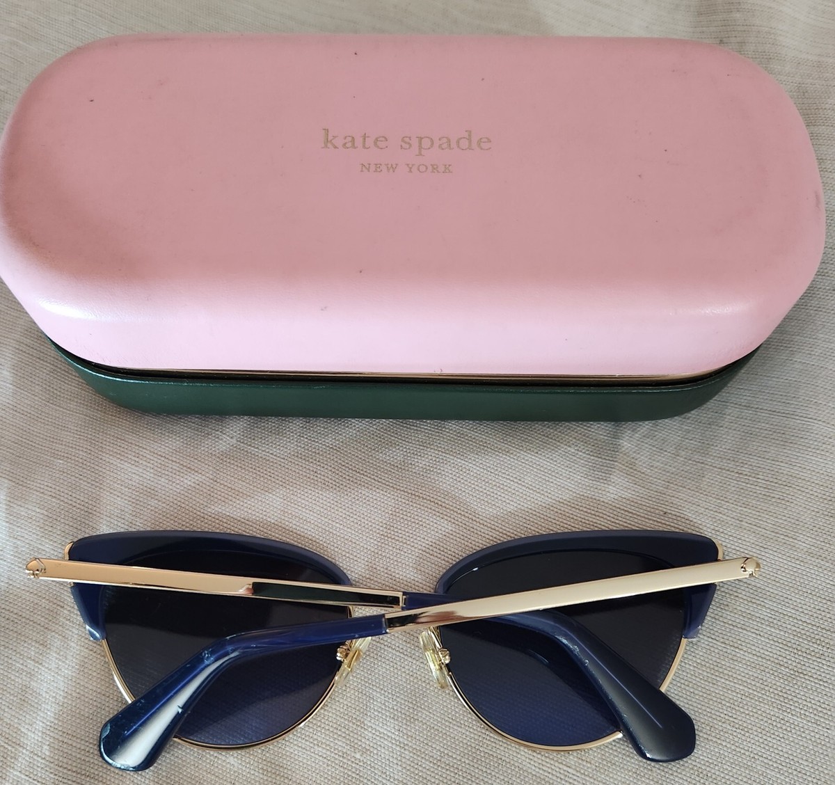KATE SPADE キャットアイサングラス JAHNAM/S Kate Spade Jahnam Cat Eye Sunglasses Gold Black Glitter Gray