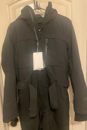 Halfdays Womens Zipped Buckled Belted Murphy Hooded Ski Suit Black Size M - Picture 4 of 10