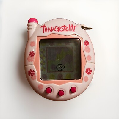 Tamagotchi meets 本体 ホワイト フラワー柄 BANDAI Tamagotchi Connection V3 2004 White Pink Flowers Shell