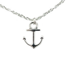 Collana con piccola ANCORA Argento Catena in Acciaio inox ciondolo da Uomo Donna