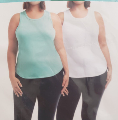 Danskin Ladies' 2-Pack Airbrush Active Tanks, Soft, Moisture Wicking,  XL