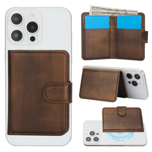 For iPhone 16e 16 Pro Max 15 14 13 12 11 Leather Card Wallet Case Mag Safe Cover - Picture 8 of 16