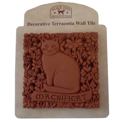 Schwarzer Hund Deko Terrakotta Wandfliese Plakette Muttertag Geschenkidee