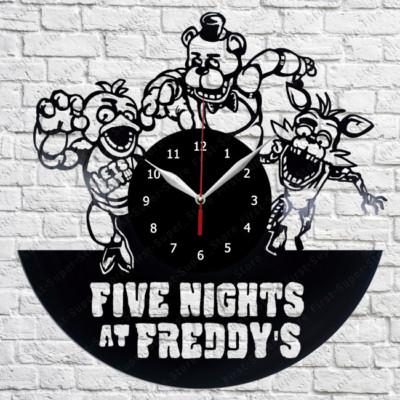 Five Nights Freddy's Vinyl Record Wall Clock Home Art Decor Handmade 12'' 70