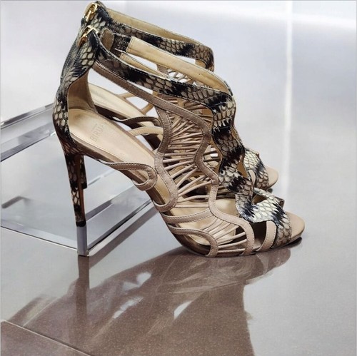 Alexandre Birman Alexandre Birman Multicolor Python Embossed Leather Caged Zippe