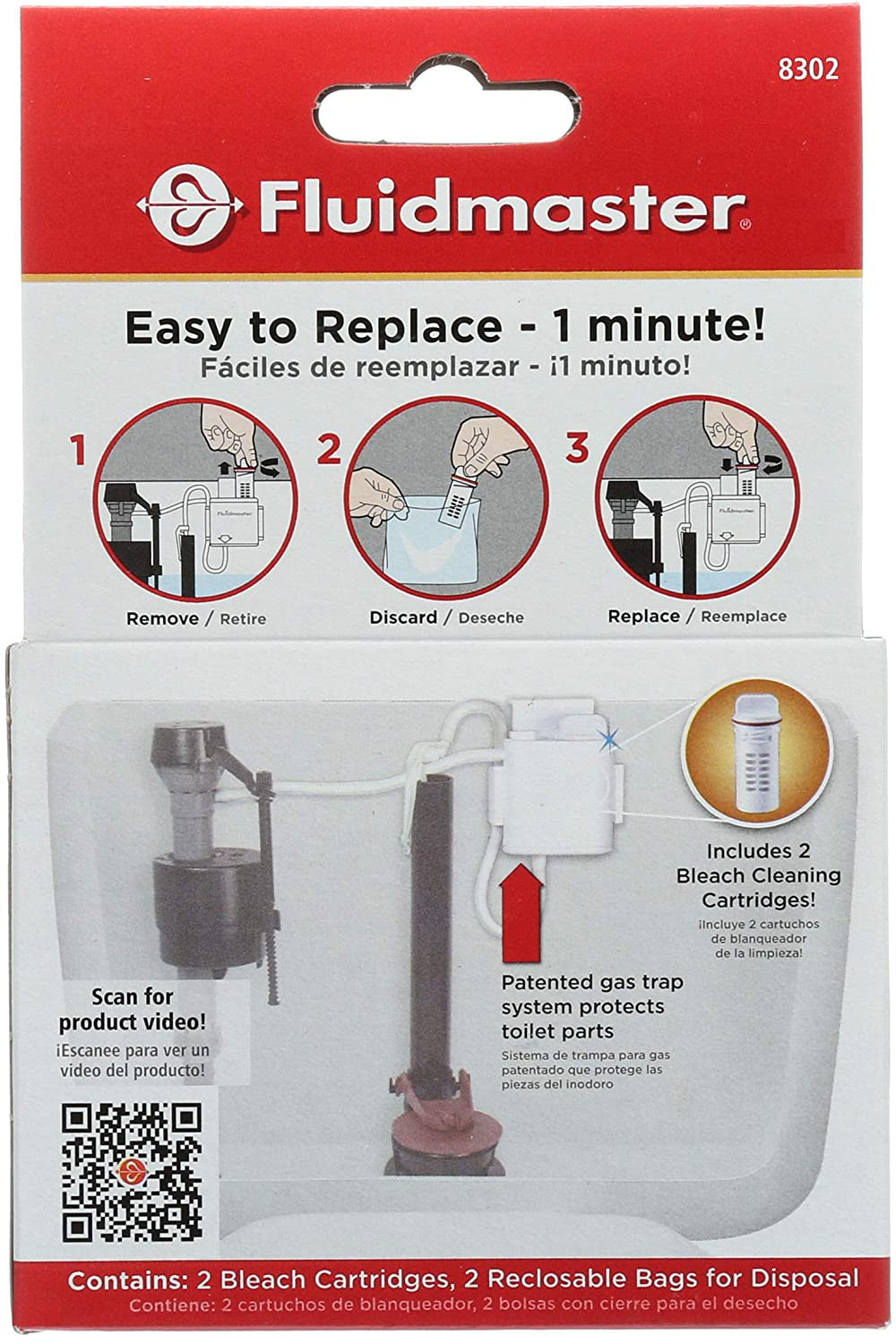 Fluidmaster 8302P8 Flush 'n Sparkle Automatic Toilet Bowl Cleaning