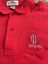 Vintage 90s Indiana Hoosier Embroidered Single Stitch XL Res Polo Shirt NWOT VTG