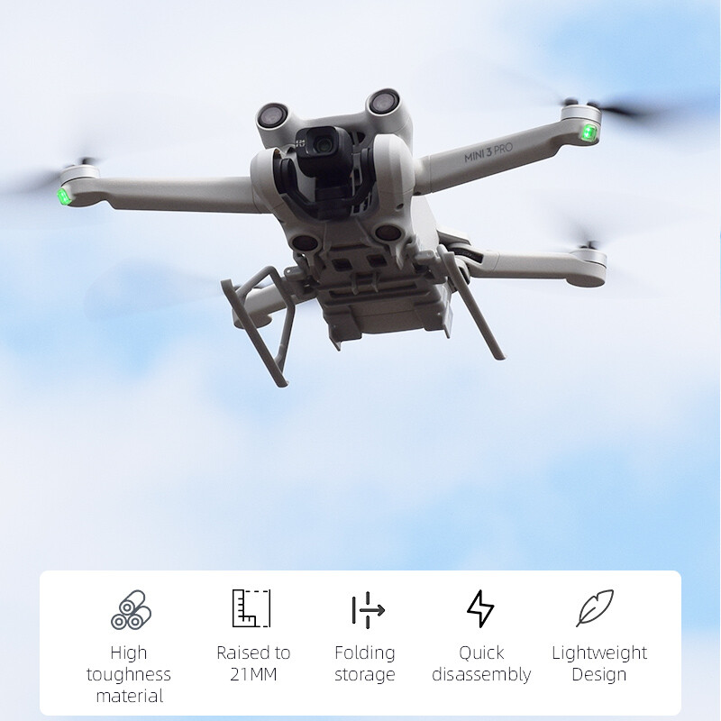 Drone Landing Gear Extended Height Leg Support for DJI Mini 3 Pro Grey-image