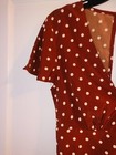 Mod On Trend Polka Dot Rust Short Sleeve Romper Playsuit Small Brown Pretty — photo 3