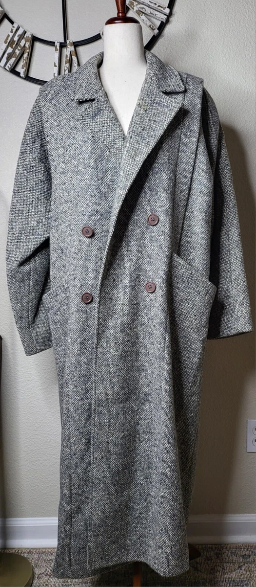 Grey tweed trench coat cheap