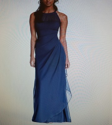 david's bridal long mesh dress