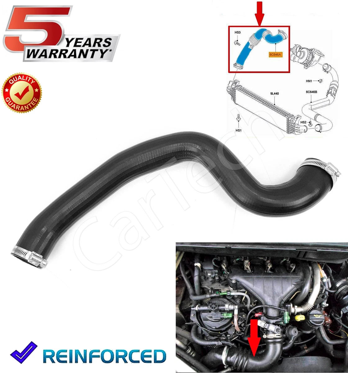 FOR VOLVO C30 S40 V50 C70 2.0D DIESEL INTERCOOLER TURBO HOSE PIPE 