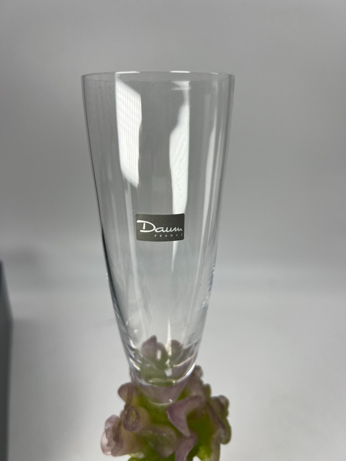 DAUM FRANCE PATE DE VERRE ROSE CHAMPAGNE FLUTE WITH ORIGINAL BOX eBay