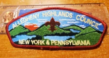 BSA Allegheny Highlands Council, CSP S-95, 2009 brown mylar Fleur-de-lis [moww]