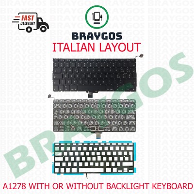 Für Apple Macbook Pro A1278 13,3'' ITALIENISCHES Layout Laptop Tastatur & Hintergrundbeleuchtung