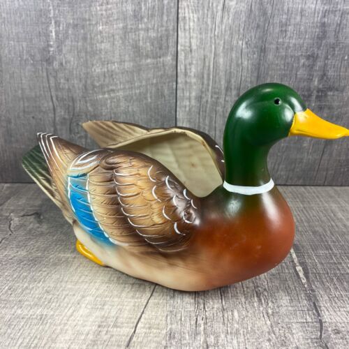 Vintage Napco Brown Mallard Duck Planter C5359 Bedford Ohio, Hand Painted - Picture 1 of 11