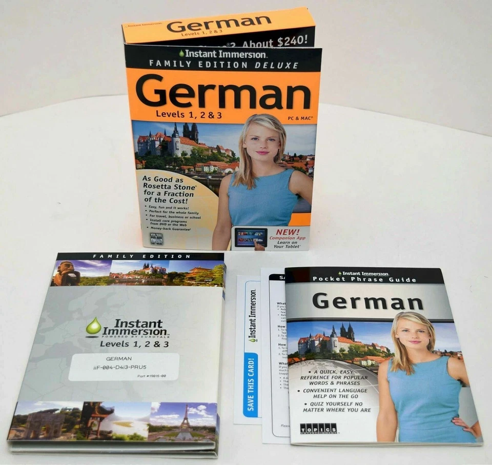 NEW Instant Immersion Family Edition Deluxe German Levels 1 2 3 PC/Mac/Tablet - Image 3 of 4