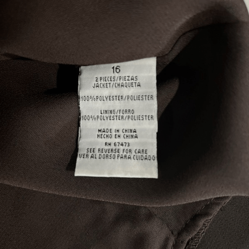 Danny & Nicole 2pc Skirt Suit Size 16 Brown Sheer Polka Dot Pencil A-Line New - Picture 12 of 13