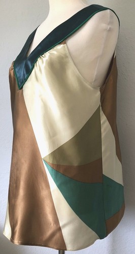 **L* JENNY HAN 100% delicate silk V-neck tunic cami blouse tank top tee dress - Picture 5 of 12