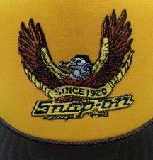 Vintage New Old Stock Snap On Tools Hat Yellow Brown Rare Eagle Rope Brim 1980's