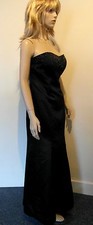 Gorgeous Long Black Evening Dress with Small Cloured Faux Gemstones on Bust NWOT