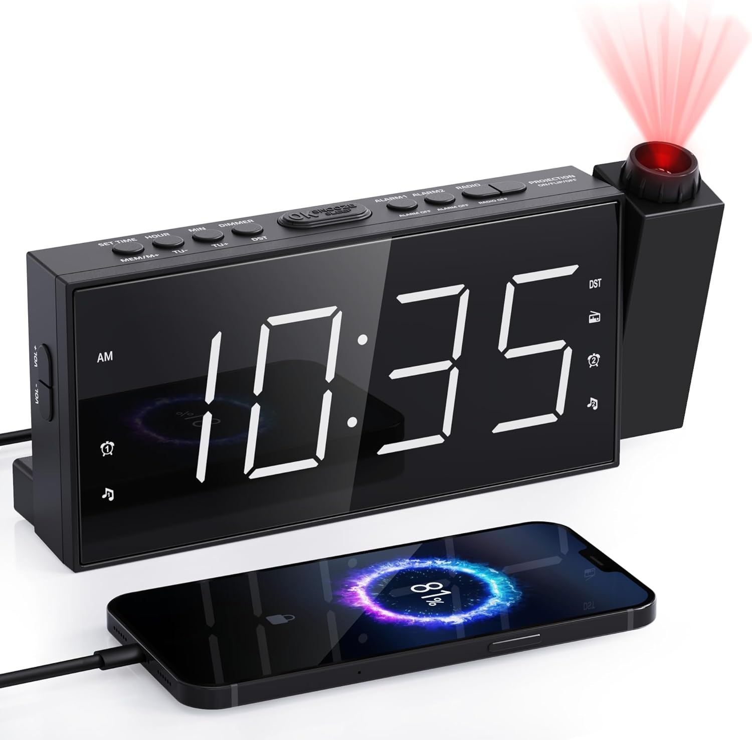 Radio With Am/fm Radio Dimmer Sleep Timer Brand New, Black