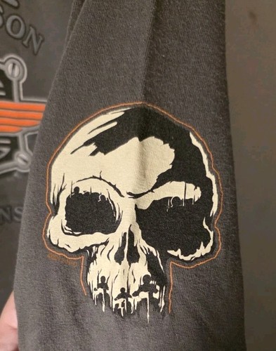 Harley Davidson Long Sleeve Skull Shirt, Schoch Pocono Mtns, PA, Size 2XL - Picture 5 of 6