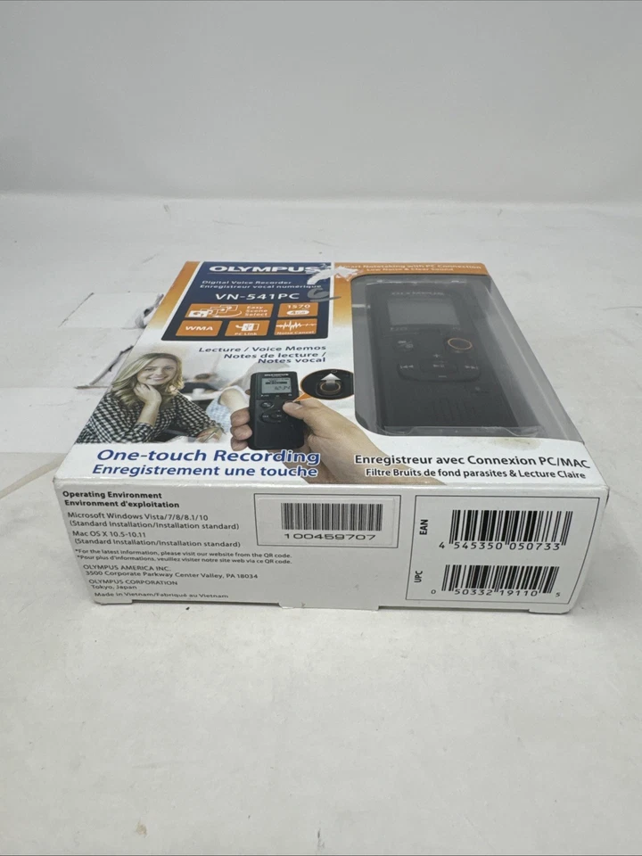 Grabadora de voz digital Olympus VN-541PC 4 GB - 1570 horas negra nueva en caja Foto 2 de 4
