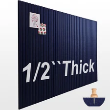 Large Cork Boards for Walls 48"x 36" - 1/2” Thick Bulletin Board, 12 Pack Fel...