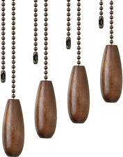 4 Pieces Ceiling Fan Chain Pulls Extender Wooden Pull Chain Extension Ornaments
