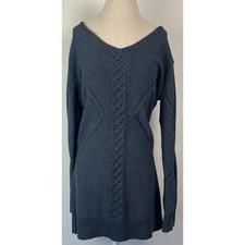 Leith Dark Grey Cutout Knit Sweater Dress Women's Size L