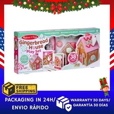 GINGERBREAD HOUSE PLAYSET Melissa Doug Pink Wooden 38 Pieces CHRISTMAS 2025