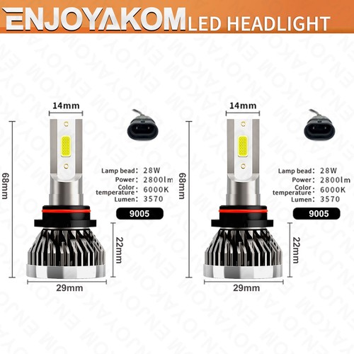 For Toyota RAV4 1998-2015 LED Headlights Bulb High-Beam Kit 2Pcs Bright White - Foto 4 di 11