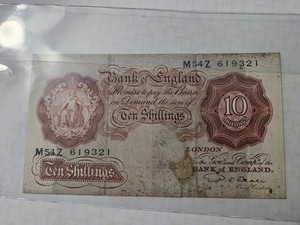 1955 Bank Of England 10 Shillings Replacement Banknote Super Rare Fine