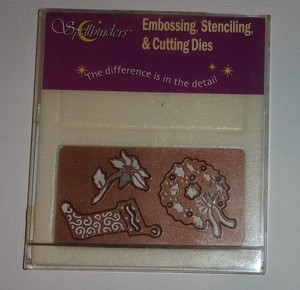 Spellbinders Embossing Stenciling & Cutting Dies WREATH & STOCKINGS NIP