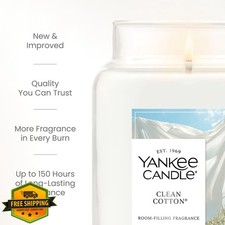 Yankee Candle Clean Cotton Scented Candle 22oz Large Jar Gift