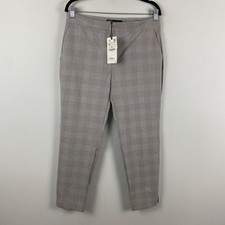 Zara Plaid Ankle Trouser Pants Size 8 Stretch Mid Rise Multicolor