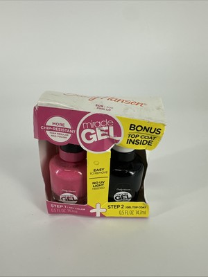 Sally Hansen Miracle Gel 309 PINK UP + 101 TOP COAT Bonus Special Offer NOS