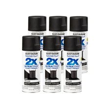 Painter's Touch 2X Ultra Cover Semi Gloss Black Spray Paint 12 Ounce Pack Of 6