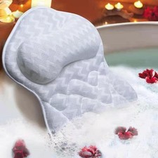 Bathtub Pillow with Non Slip Suction Cups for Neck Head Back Support