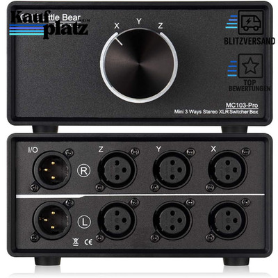 XLR Audio Switch 3-Way Stereo Passiv Audio Selector Converter MC103 Pro