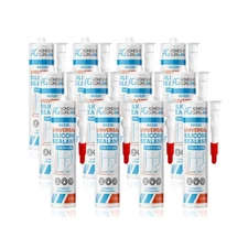 Adhesive Guru All Purpose Clear Silicone Sealant Waterproof (12 x 10.15 fl.oz...