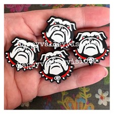 4 Piece College University GEORGIA Silicone Focal Beads DIY Pens Keychains Etc.