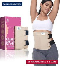Castor Oil Pack Wrap - Reusable Organic Castor Oil Packs for Liver Compress , L