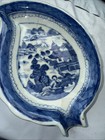 Chinese Export Canton Leaf Dish Blue White Porcelain Early 19th Century — photo 4