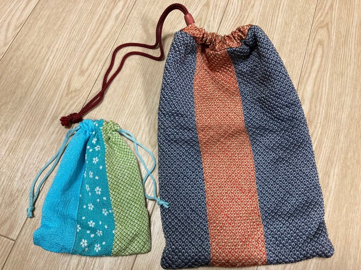 Japanese pattern drawstring pouch accessory case … - image 1