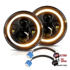 7" Led Headlight, 60W Round Headlight with DRL/Turn Signal Lights - High