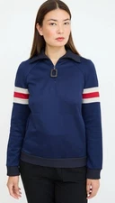JW Anderson 2 of 6Navy & Multicolour Striped Half Zip Sweater Sz 34 Small