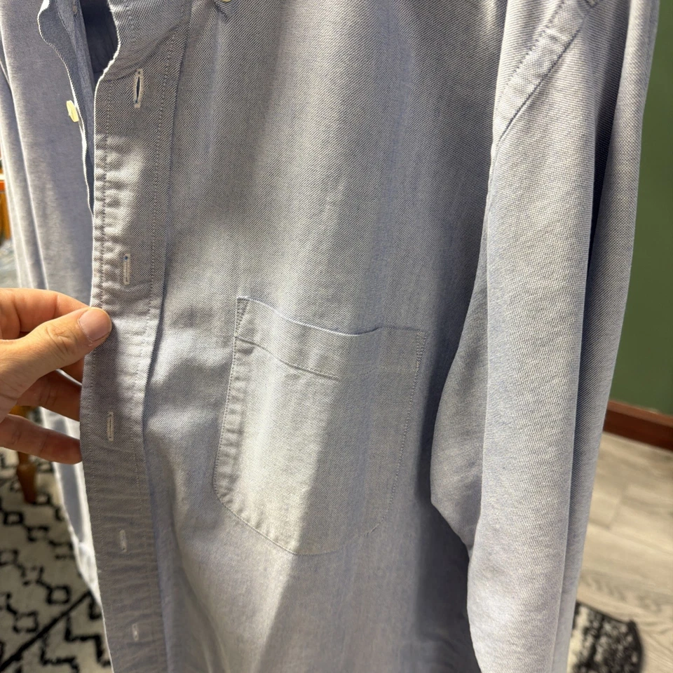 VINTAGE G.H. Camisa Oxford Bass & Co. Weejun Talla 17 XL OCBD Algodón Preppy Azul Foto 3 de 4