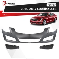 Front Bumper Cover W/ Fog Lamp Bezel For 2013-2014 Cadillac ATS W/O Sensor Hole